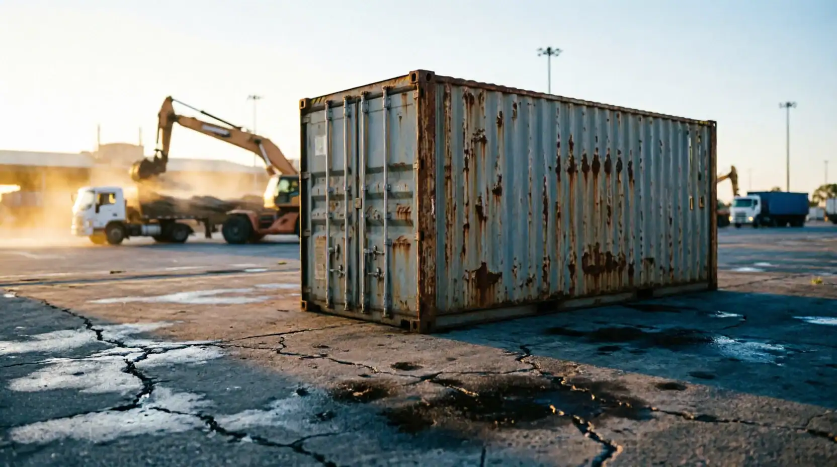 A stalled container illustrating where handoffs fail between freight forwarder and customs broker