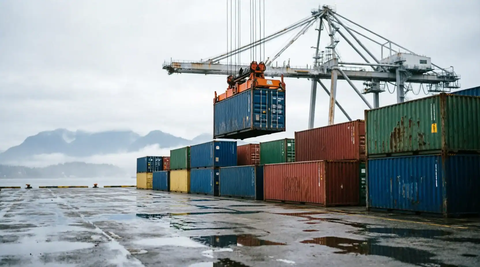 Container departure for goods to follow shipments to Canada