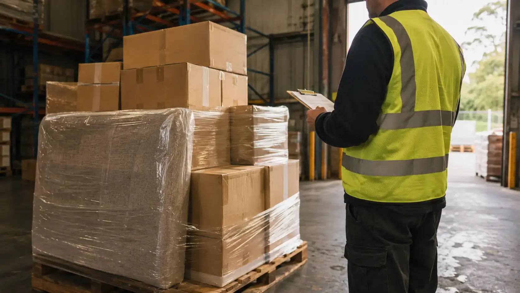 Warehouse receiving and biosecurity clearance staging for shipment from France to Australia