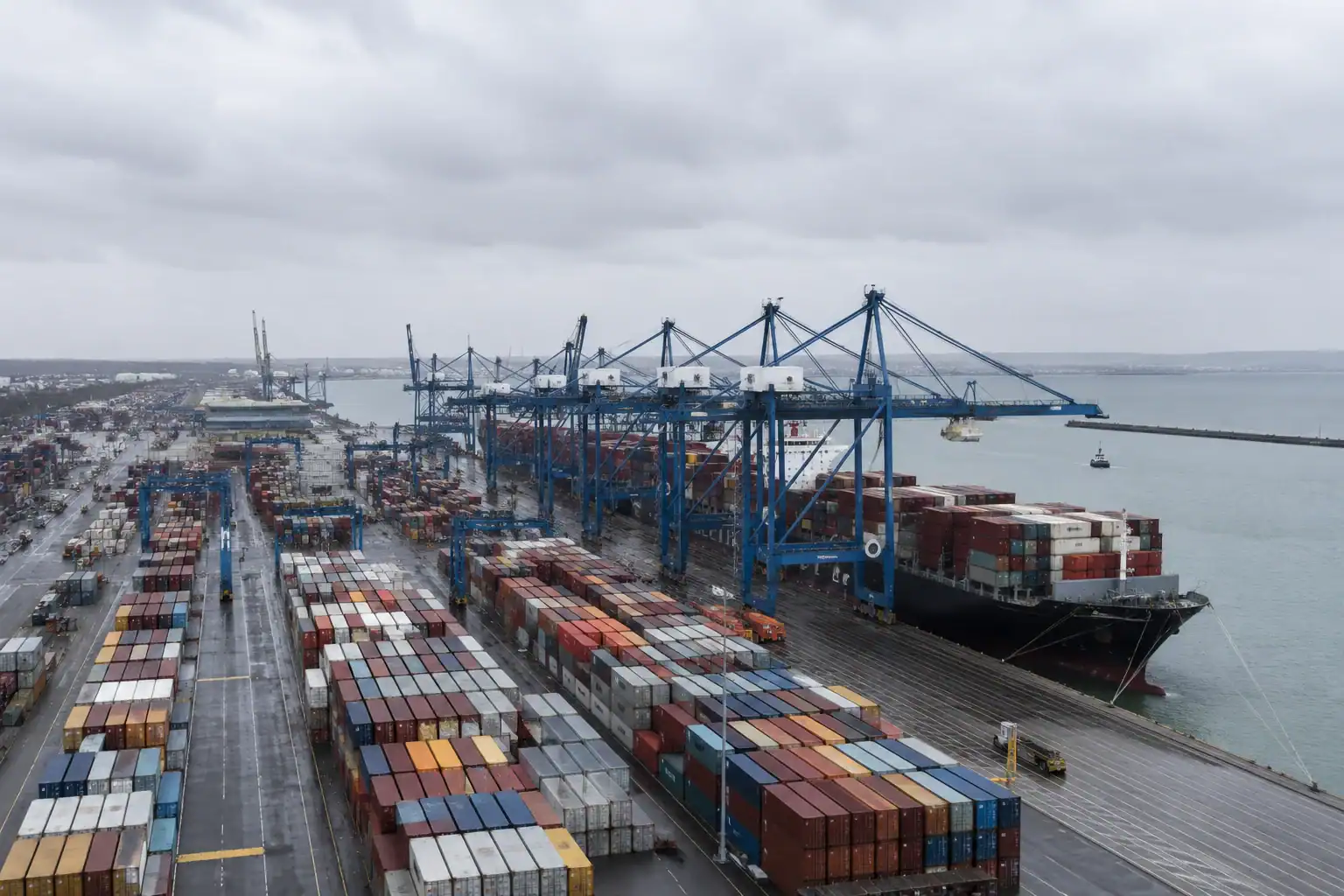 UK container port terminal — origin of Thailand-bound shipping containers