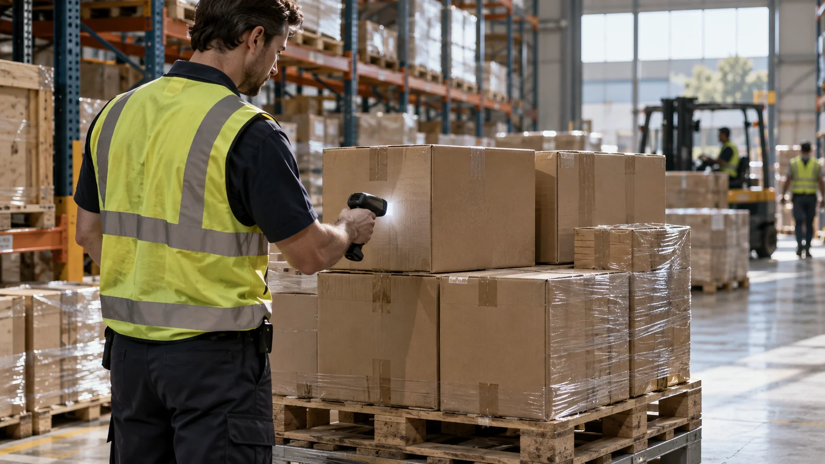 Cargo cartons stacked on a pallet inside an Australian customs-bonded warehouse