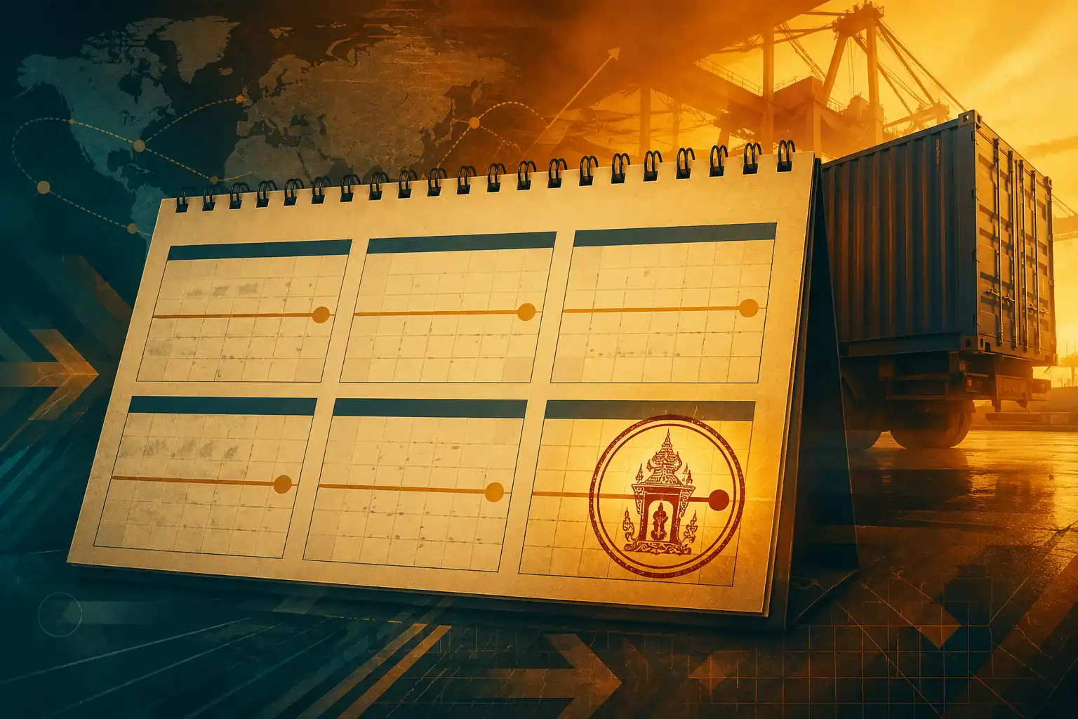 Thai customs officer reviewing paperwork for household goods past 6-month deadline
