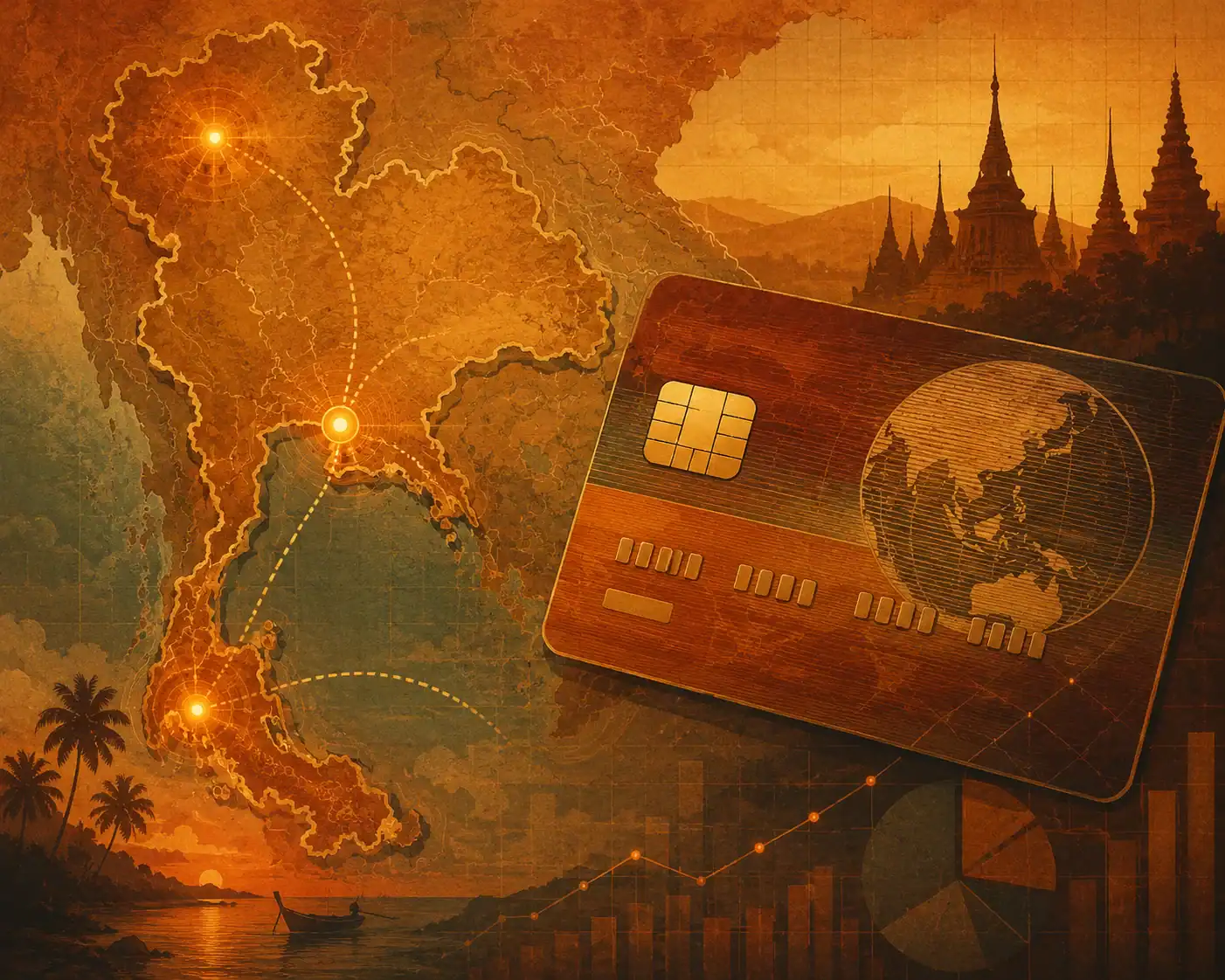 Thailand tourism credit card marketing materials from 1990s promotional era